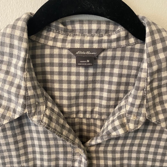 Eddie Bauer Gray Check Flannel Medium - Picture 6 of 6